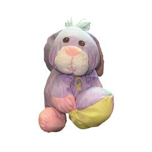Vintage Pastel Plush Bunny Rabbit Toy puffalump fisher price egg ball balloon